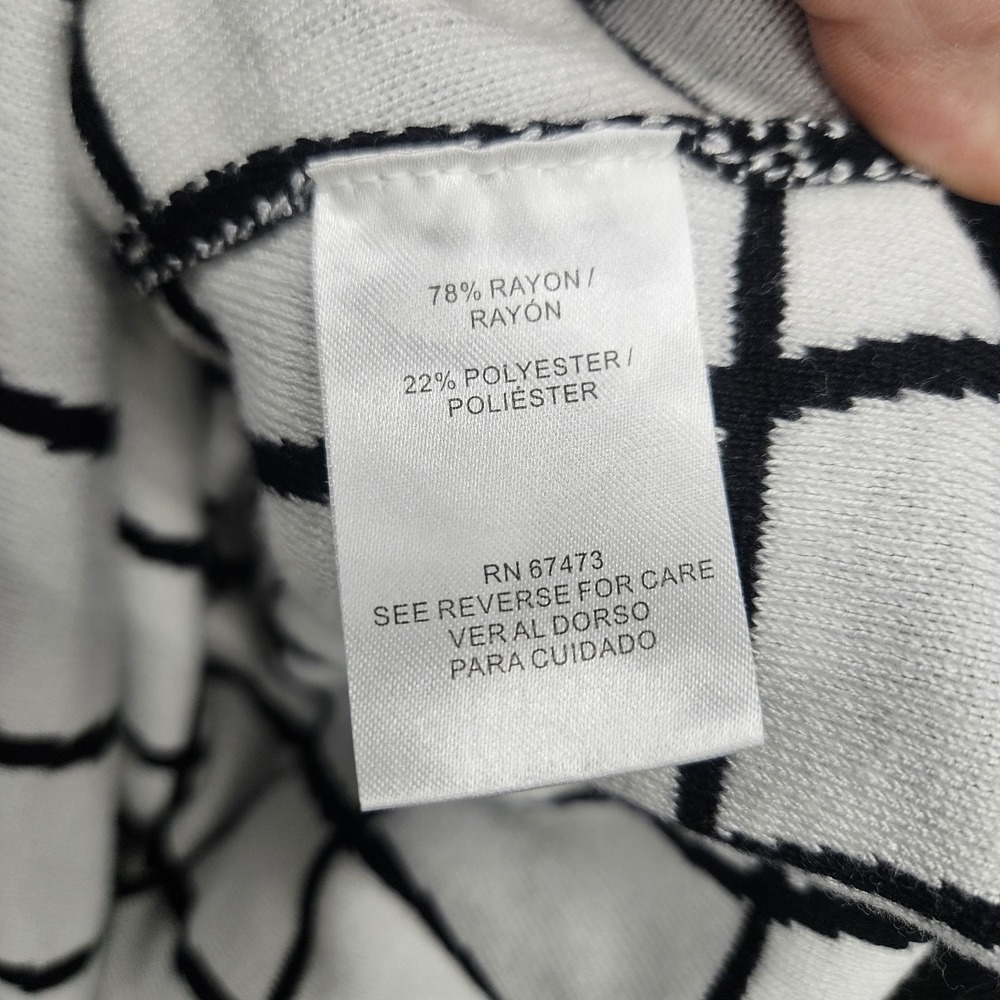 Modern Minimalist Black White Grid Knit Sweater Dress Medium Art‎ Core Geometric - Picture 5 of 10